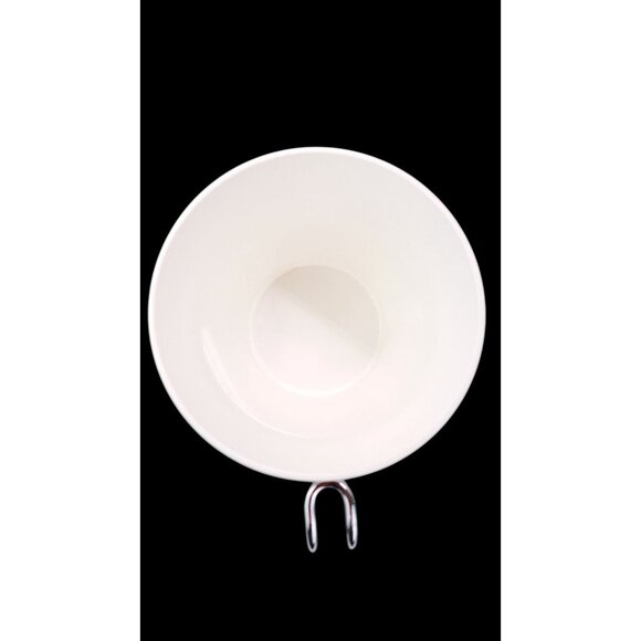 Vintage Mint Green Thermo Serv Mugs NFC White Floral Chrome Wire Handle MCM Teal - Picture 8 of 15